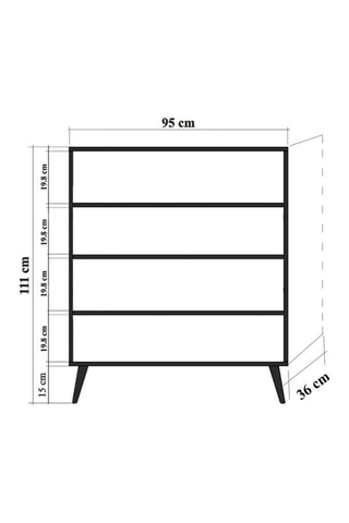 Meuble de rangement 4 portes  - 95 x 111 x 36 cm