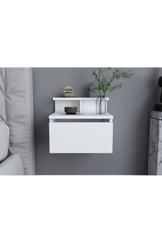 Table de chevet murale 1 tiroir - 39,8 x 31,9 x 35 cm 