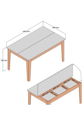 Table à manger  - 145 x 75 x 88 cm