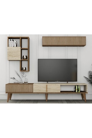 Meuble TV 2 abattants Milan - 180 x 40 x 35 cm