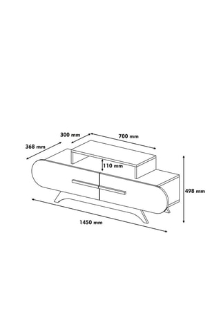 Meuble TV 2 abattants Rose  - 145 x 37 x 50 cm