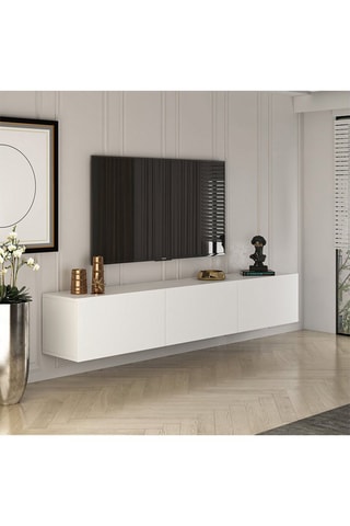 Meuble TV mural 3 abattants - 150 x 30 x 32 cm