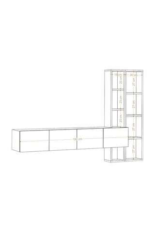 Meuble TV Pana 4 portes - 182 x 25 x 32 cm