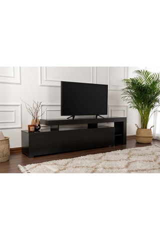 Meuble TV Beliz 2 portes et abattant - 192 x 53 x 37 cm
