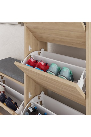 Meuble à chaussures 4 abattants  - 105 x 119 x 26 cm