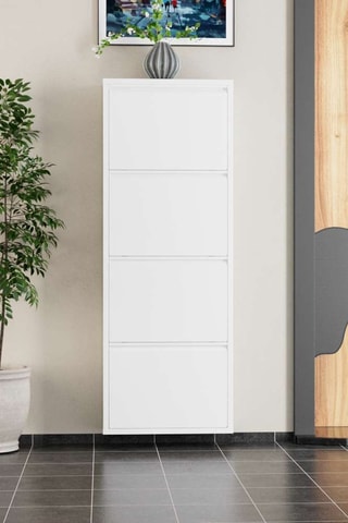 Meuble à chaussures 4 abattants - 136 x 15 cm