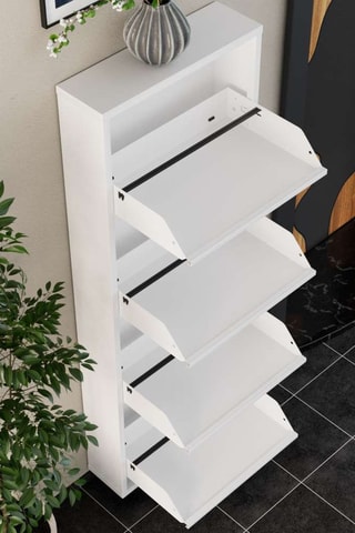 Meuble à chaussures 4 abattants - 136 x 15 cm