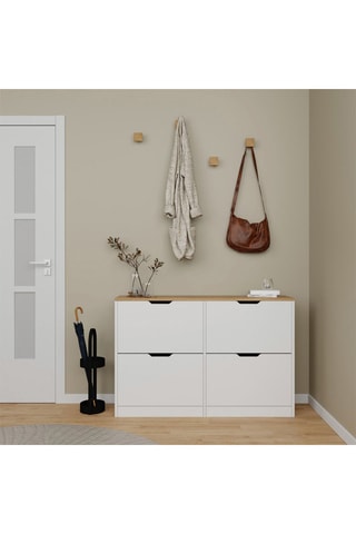 Meuble à chaussures 4 abattants Duru - 120,5 x 79,2 x 30 cm