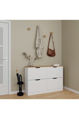 Meuble à chaussures 4 abattants Duru - 120,5 x 79,2 x 30 cm