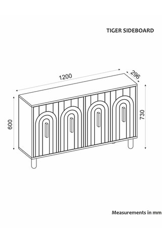 Console 4 portes Tiger - 120 x 73,6 x 29,6 cm