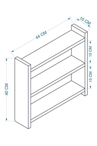 Etagère de cuisine murale 3 niveaux - 44 x 10 x 40 cm