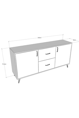 Buffet 2 portes Cordoba - 160 x 40 x 77 cm