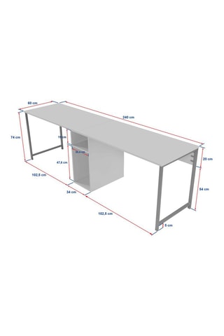 Bureau Twin  - 240 x 74 x 60 cm