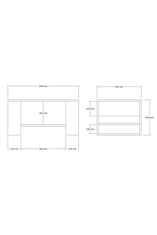 Table basse Iris - 80 x 40 x 50 cm