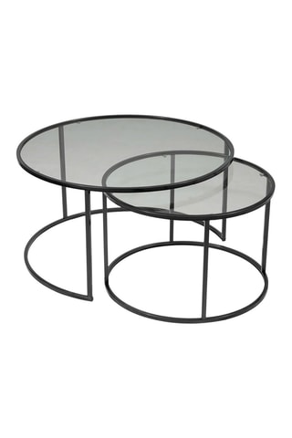 2 tables basses gigognes Tokyo  - Plateaux en verre - 60 x 37 x 60 / 80 x 43 x 80 cm
