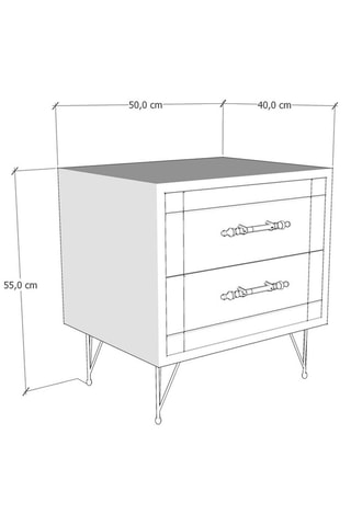 Table de nuit - En noyer - 50 x 55 x 40 cm