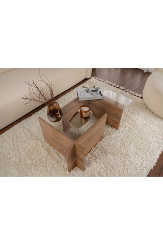 Table basse Vetrino  - Plateau en verre - 105 x 40 x 65 cm