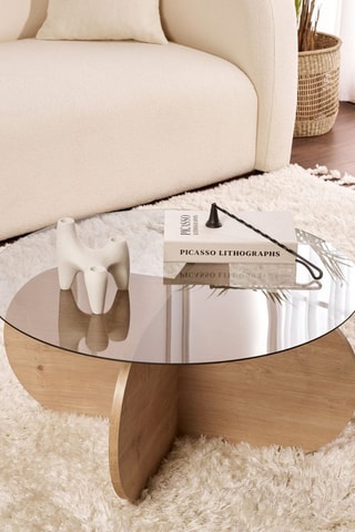 Table basse en verre - 75 x 35 cm