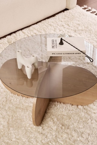 Table basse en verre - 75 x 35 cm