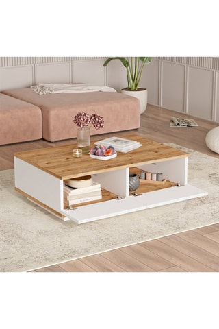 Table basse 2 abattants - 90 x 29 x 60 cm