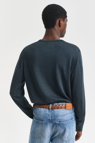 Camisola em lã merino - Verde-escuro