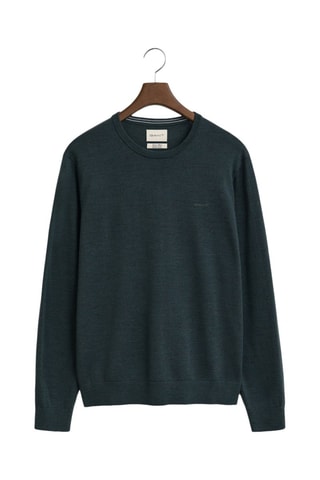 Camisola em lã merino - Verde-escuro