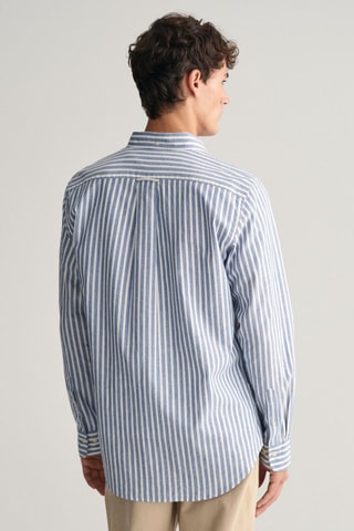 Camisa regular em linho - Azul