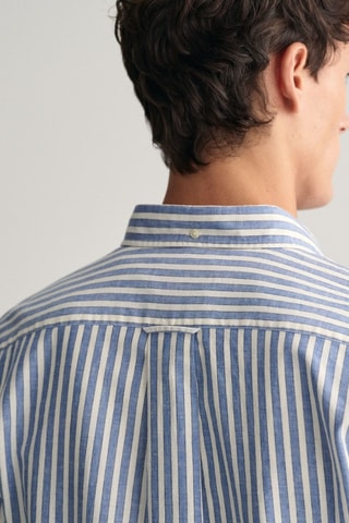 Camisa regular em linho - Azul