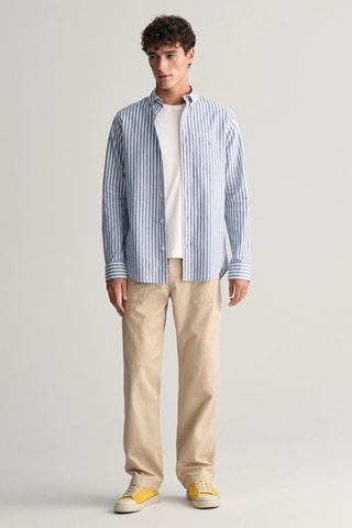 Camisa regular em linho - Azul