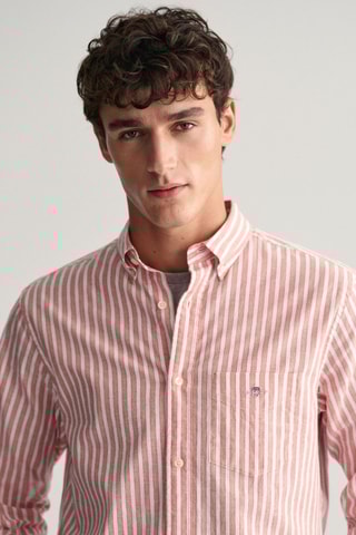 Camisa regular em linho - Rosa