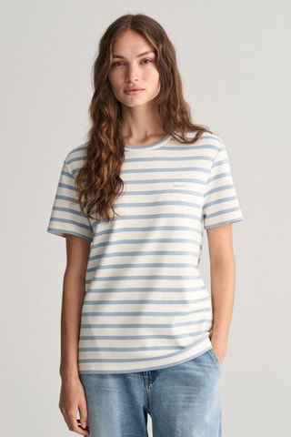 T-shirt - Branco e azul-claro