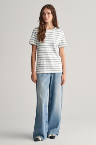 T-shirt - Branco e azul-claro