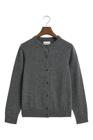 Casaco de malha regular em lã - Cinzento