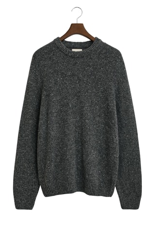 Camisola regular em lã - Cinzento-escuro