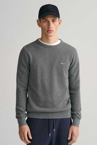 Camisola regular em lã - Cinzento