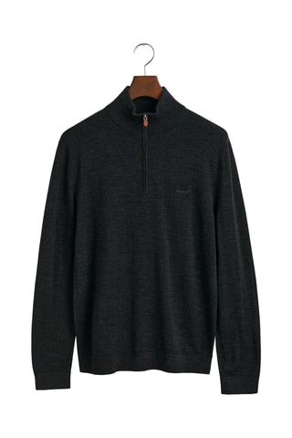 Camisola regular em lã mérino - Cinzento-escuro