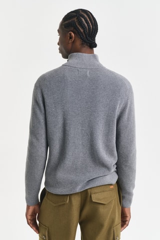 Camisola regular em lã mérino - Cinzento