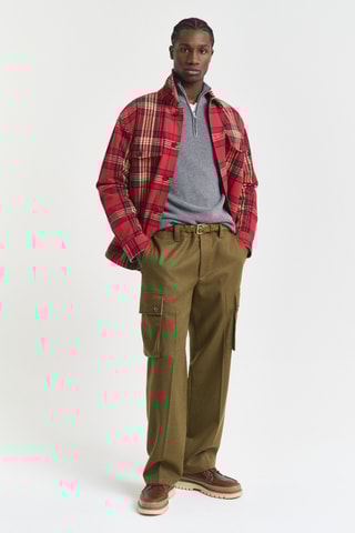 Camisola regular em lã mérino - Cinzento