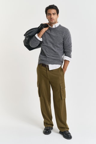 Camisola regular em lã - Cinzento