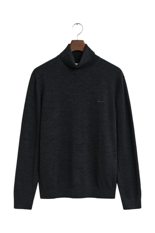 Camisola regular em lã mérino - Cinzento-escuro