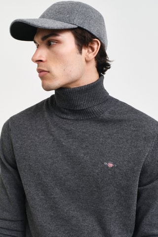 Camisola regular em lã mérino - Cinzento