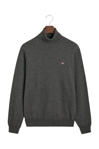 Camisola regular em lã mérino - Cinzento