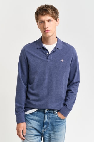 Polo regular - Azul-escuro mesclado