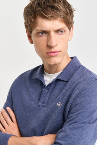 Polo regular - Azul-escuro mesclado