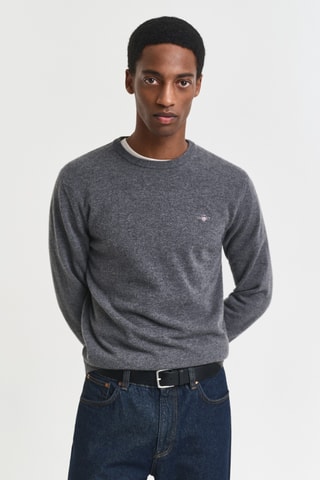 Camisola regular em lã - Cinzento