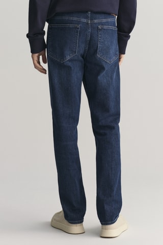 Calças de ganga regular - Azul-escuro