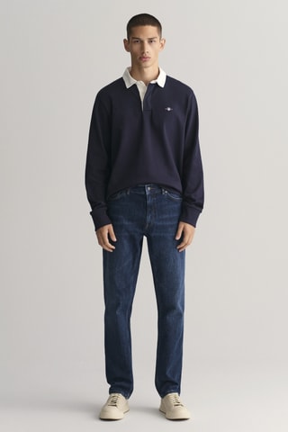 Calças de ganga regular - Azul-escuro