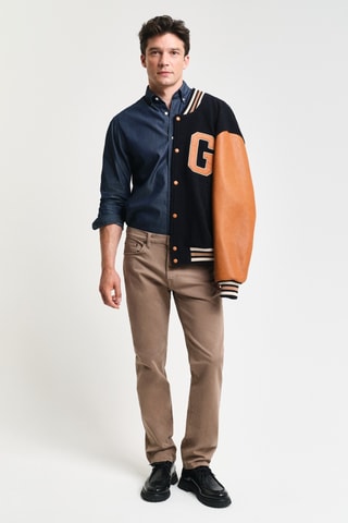 Calças de ganga regular - Castanho