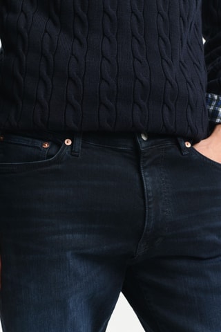 Calças de ganga slim em algodão biológico - Azul-escuro