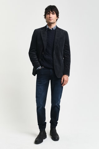 Calças de ganga slim em algodão biológico - Azul-escuro